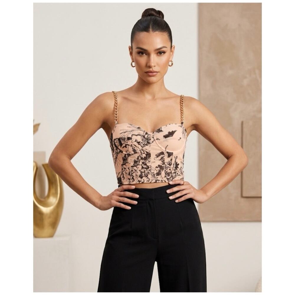 Donee Par Dieu Corset Bustier Crop Top Size Large